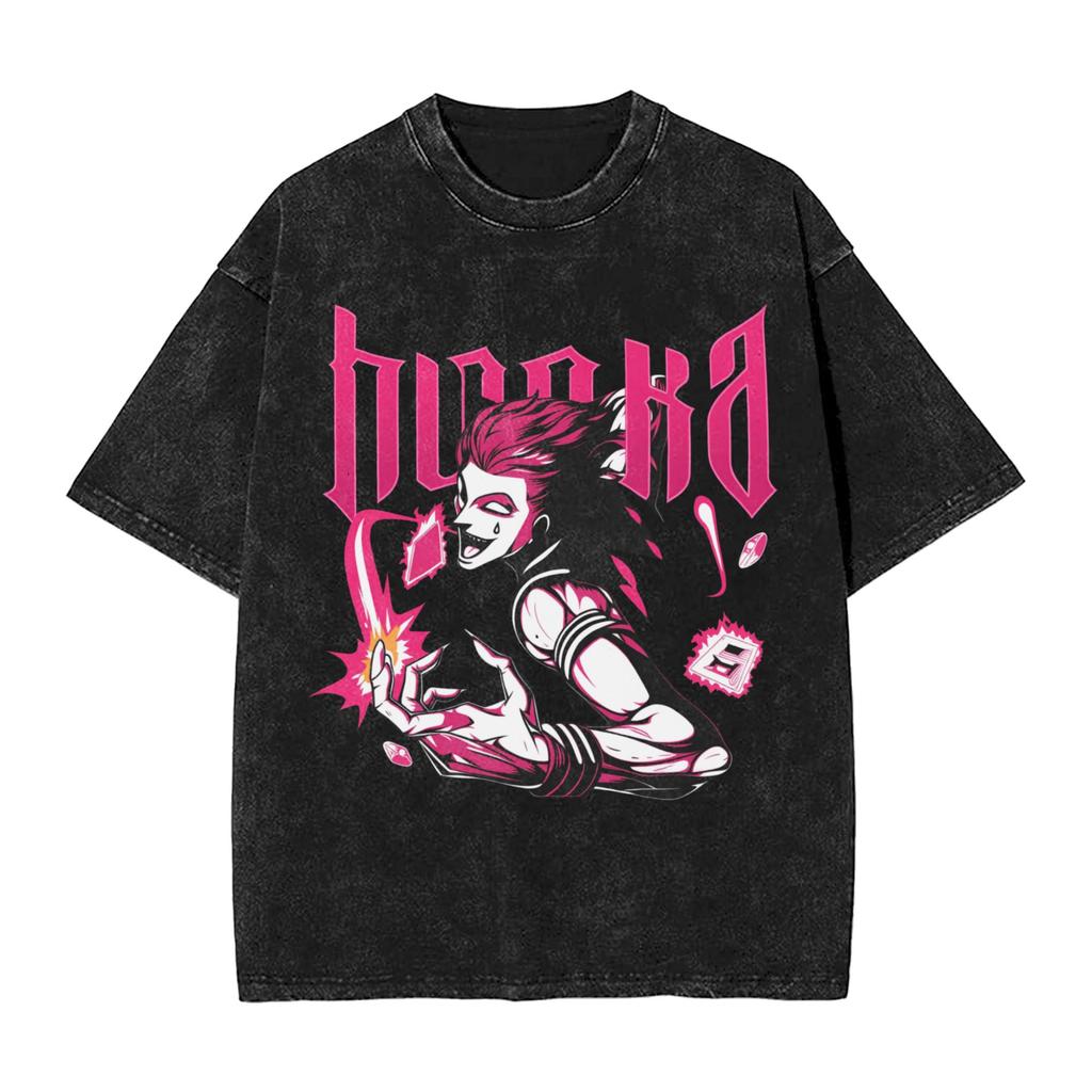 Anime Hunter X Hunter Printed Tshirt Mens and Womens Washed Tshirt High Quality Vintage Cotton Tshirt Harajuku YK Top