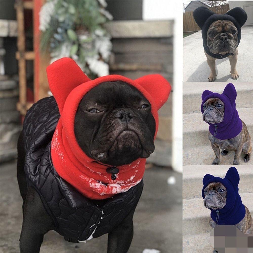 Warm Material Pet Winter Hats Adjustable Design Pet Hood Neck Warmer Dog Snood  Pet Headwear