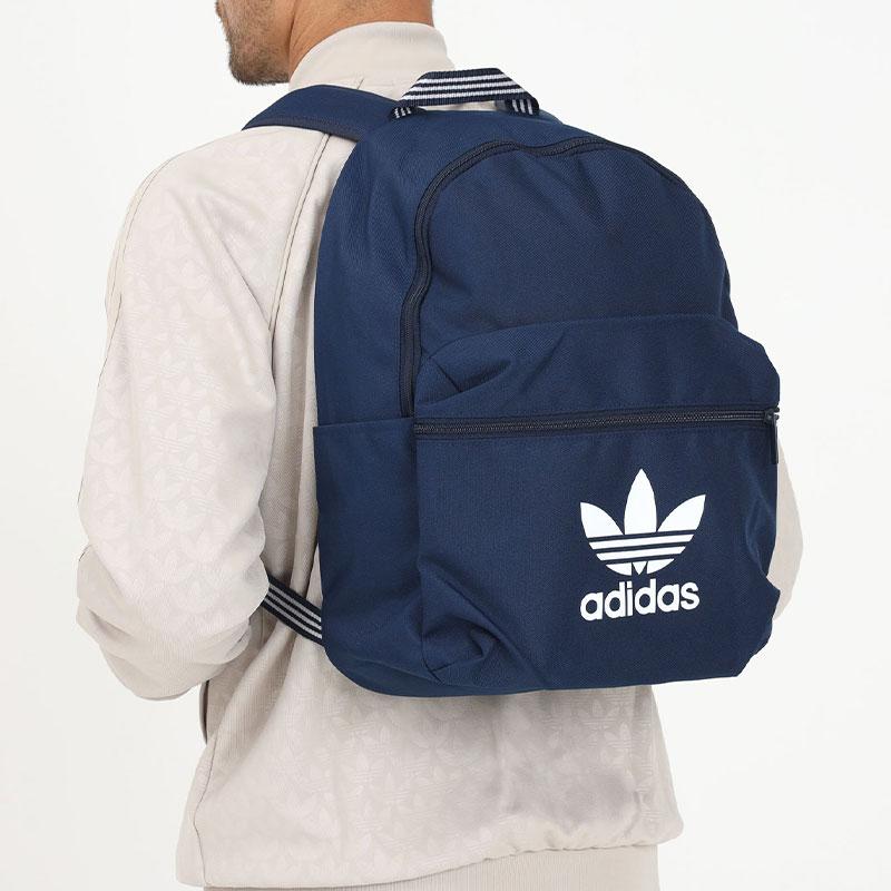 adidas Originals Trefoil Recycled Polyester Plain Weave Fabric Backpack Unisex Midnight Indigo IL1960