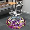 1pc Butterfly StainedGlass Office Round Area Rug, Under Office Chairs Bedroom Living Room Home Decor, Room Deco