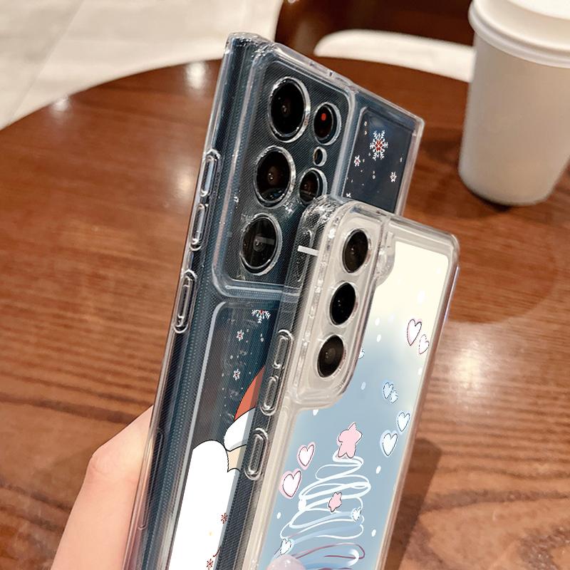 Christmas Tree Print Case For Samsung Galaxy S25 S24 S22 Ultra S23 S24 FE A17 A56 A16 A36 A26 A55 A15 A25 A54 5G Clear Soft TPU Phone Cover