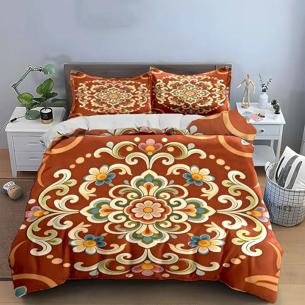 Floral Pattern Three-Piece Set for Decor Soft Comfortable Duvet Cover Bedding Set Included 1*Duvet Cover & 2*Pillowcases gift