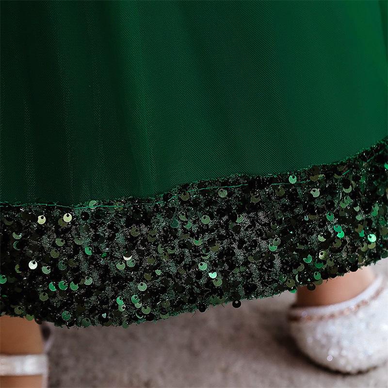 Mädchen Kurzarm Pailletten Puffrock Prinzessinnenkleid - Kinder Festkleidung