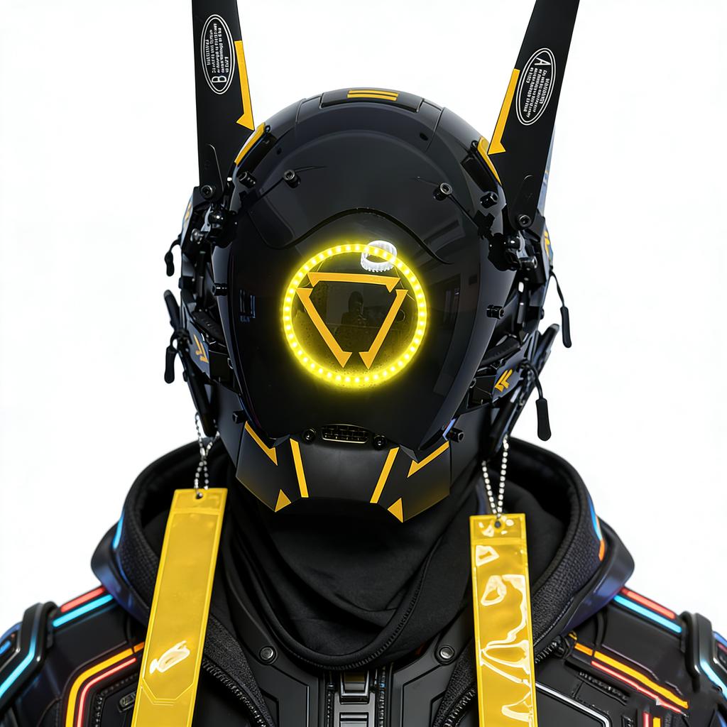 Cyberpunk Commander COS Helmet, Mechanical Armor, Technological Bar Gathering led Mask, Robot Mask