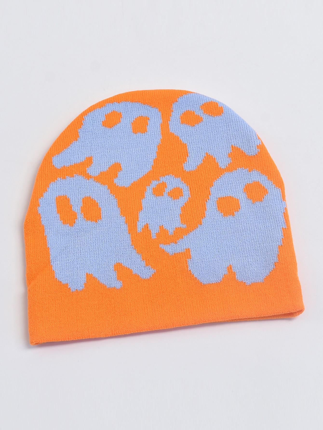 

Шапки Skullies Beanies для мужчин и женщин, зимняя теплая вязаная шапка, праздничная шапка для вечеринки One Size оранжевый