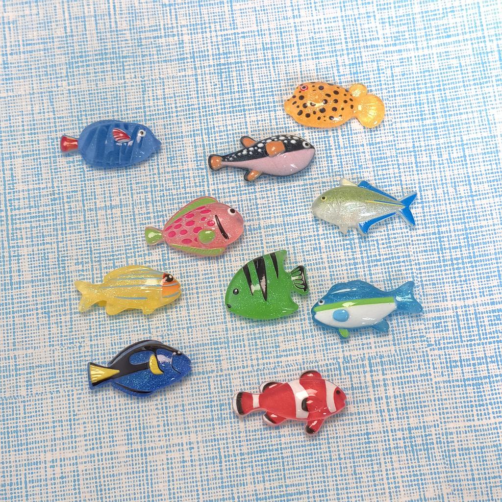 Plastic Animal Mini Fish Resin Cabochons Ocean Animal Charms for Slime,DIY Crafts,Scrapbooking Embellishment