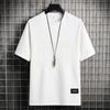 Men's Summer Trend Short Sleeve Ice Silk T-Shirt with Steel Stamp Print