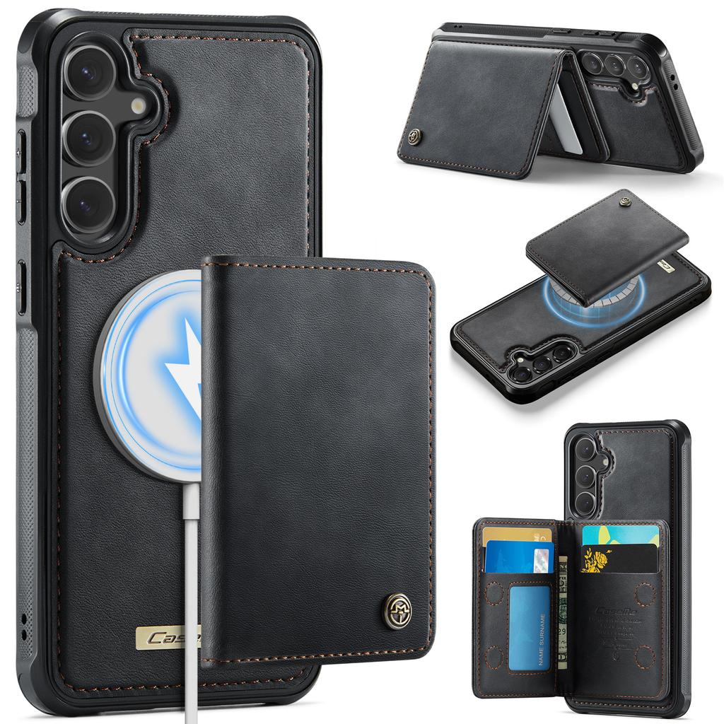 For Samsung Galaxy S24 FE Magnetic Case CASEME ME80 Series Leather PC TPU Phone Cover with Detachable Wallet