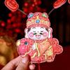 4Pcs Cartoon God of Wealth Fridge Magnets Chinese Style Creative Spring Festival Magnet Traditional with Tassels