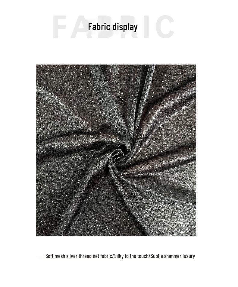 Fiyun Women's Silver Silk Pajamas & Bathrobe Set - Light Luxury, Long Sleeve, Fuzzy Cool Feel Homewear