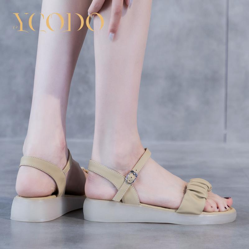 2023 студенческие летние сандалии на плоской подошве из натуральной кожи — фото 3