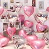 10Pcs 18-Inch Large Red Heart Shaped Foil Balloons for Valentine's Day Wedding Shower Anniversary Engagement Party Decoration