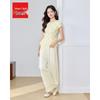 IEF Petite New Chinese Style Top & Wide-Leg Pants Set