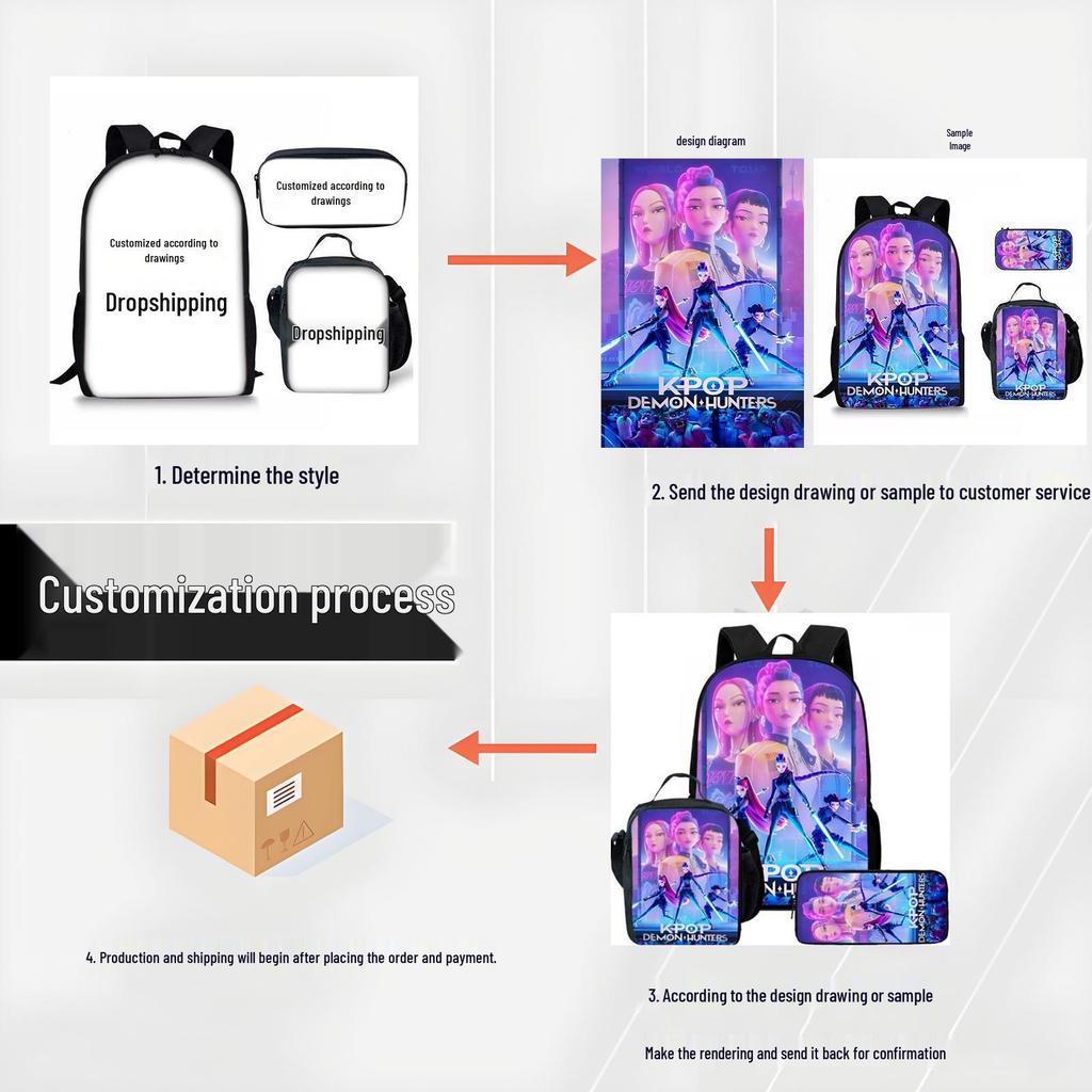Demon Slayer Kpop Student Ice Pack: Large Capacity Wear-Resistant Picnic Bag