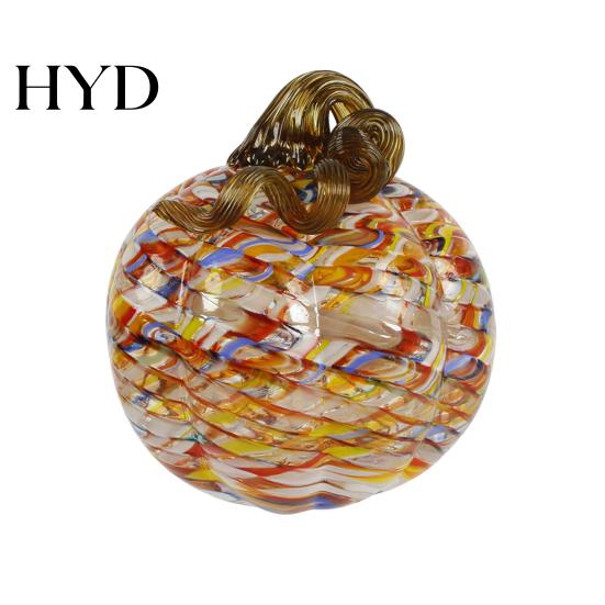Pumpkin Ornament Mini Hand Blown Glass Ornament, Collectible Thanksgiving Halloween High-quality Faux Crystal Hanging Decoration for Fall, Harvest