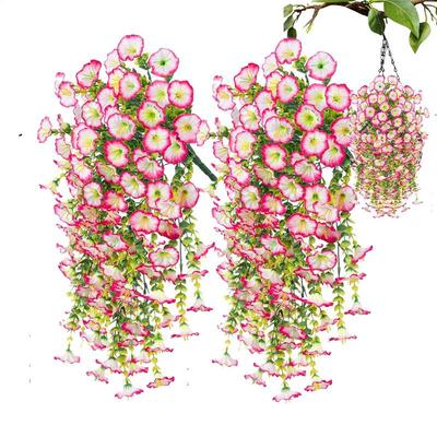 Künstliche Prunkwinden Blumen Garten Hängende Falsche Petunien 2 Stück/Set Bunte Immergrüne Pflanzen Für Veranda Garten Dekoration