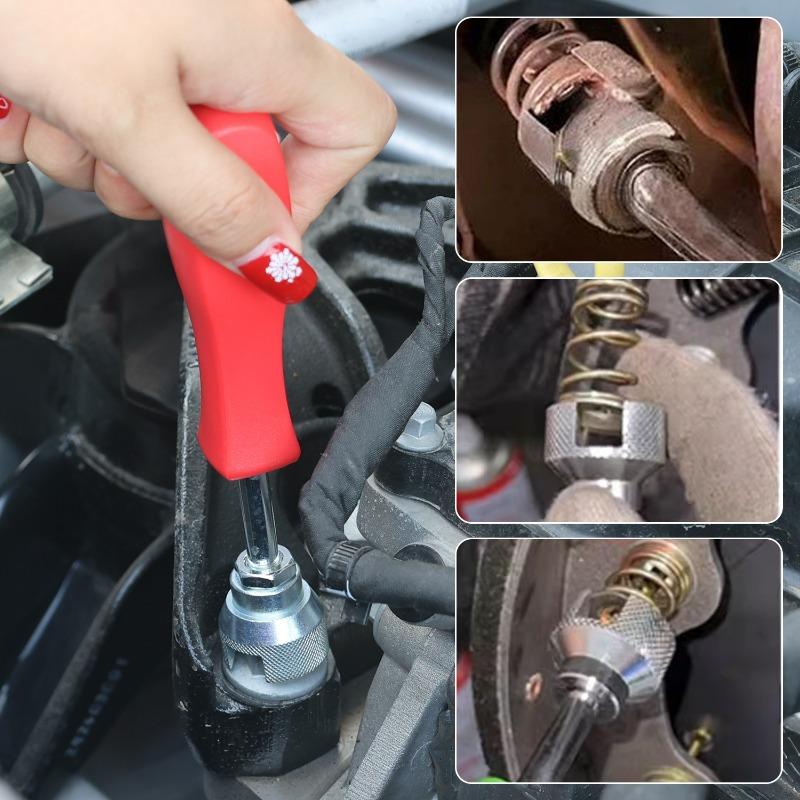 Professional Drum Brake Spring Removal Tool Chromium Vanadium Steel ABS Coated Anti-Slip Automotive Brake Service Kit