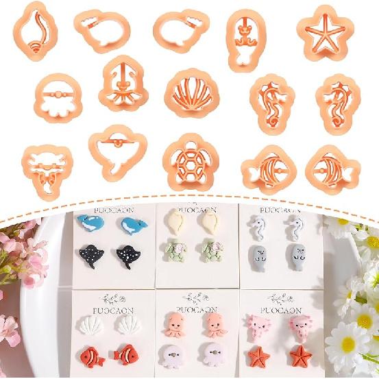 Puocaon Butterfly Polymer Clay Cutters - 9 Pcs Cottage Core Mushroom Clay Cutters for Polymer Clay Earrings, Rural Style Fairy Moth Polymer Clay