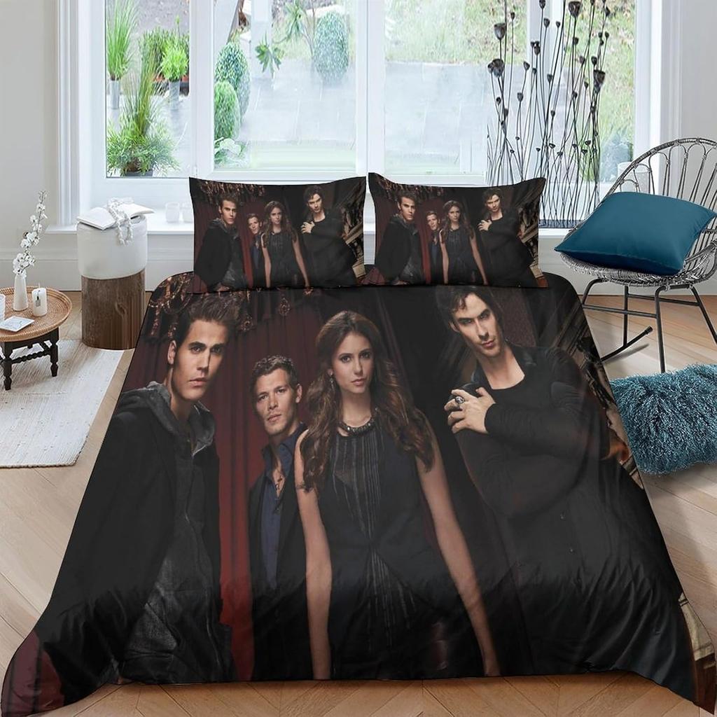 The Vampire Diaries Bedding Sets Exquisite Bed Supplies Set Horror TV Anime Bed Comforter Set Bedding Set Birthday Gift