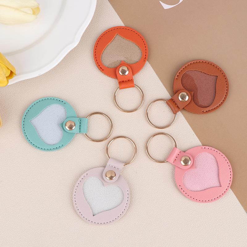 1Pc Pet Hair Storage Bag Keychain Leather Cat Paw Heart Love Keyring Diy Memorial Gift Key Chain Cat Dog Fur Container Pendant