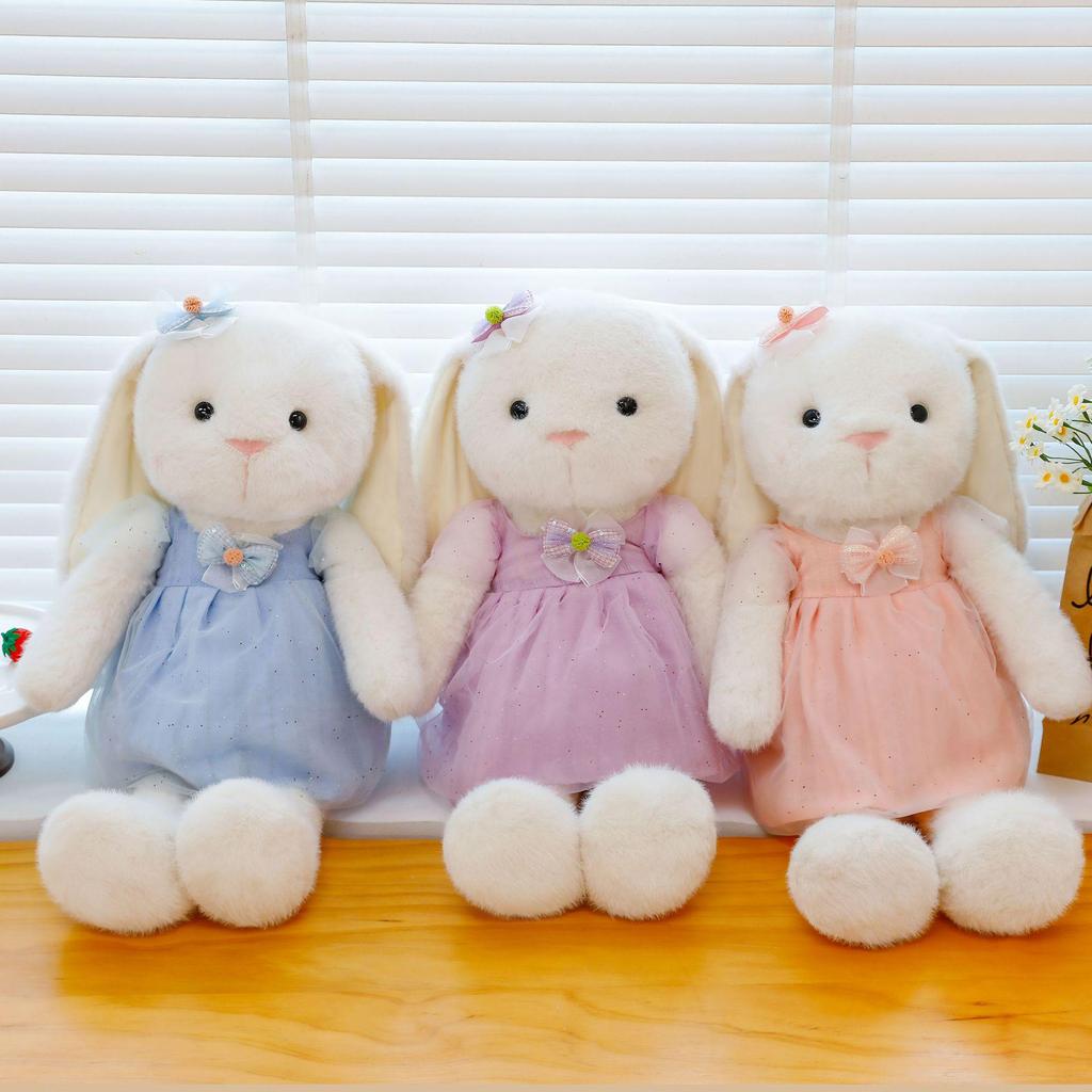 Adorable Princess Rabbit Plush Toy: White Rabbit Doll for Girls - Perfect Bedtime Companion & Birthday Gift