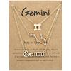 3Pcs 12 Constellation Pendant Necklace Exquisite Letter Horoscope Sign Jewelry
