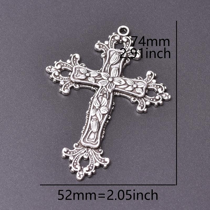 6pcs Religious Metal Retro Silver Color Cross Pendant Charms For Jewelry Making Bulk Christ Jesus Pendants DIY Necklace Earrings
