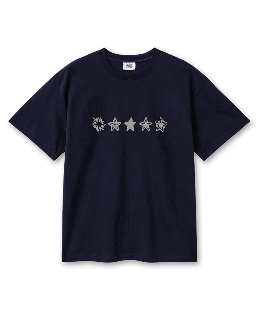 Leijimeli 20-Count Cotton Oversized Short Sleeve T-Shirt Navy