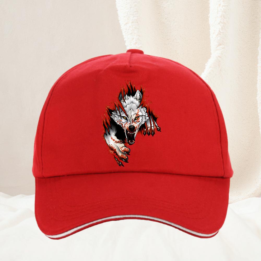 Angry Wolf Cartoon Baseball Cap Women Vintage Adjustable Dad Hat Funny Trucker Hat Summer Caps Gift for Me