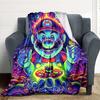 1pc Psychedelic Mario Flannel Blanket, Soft Skin Friendly with Digital Printing, Various Sizes Available for Family, Friends, Birthday