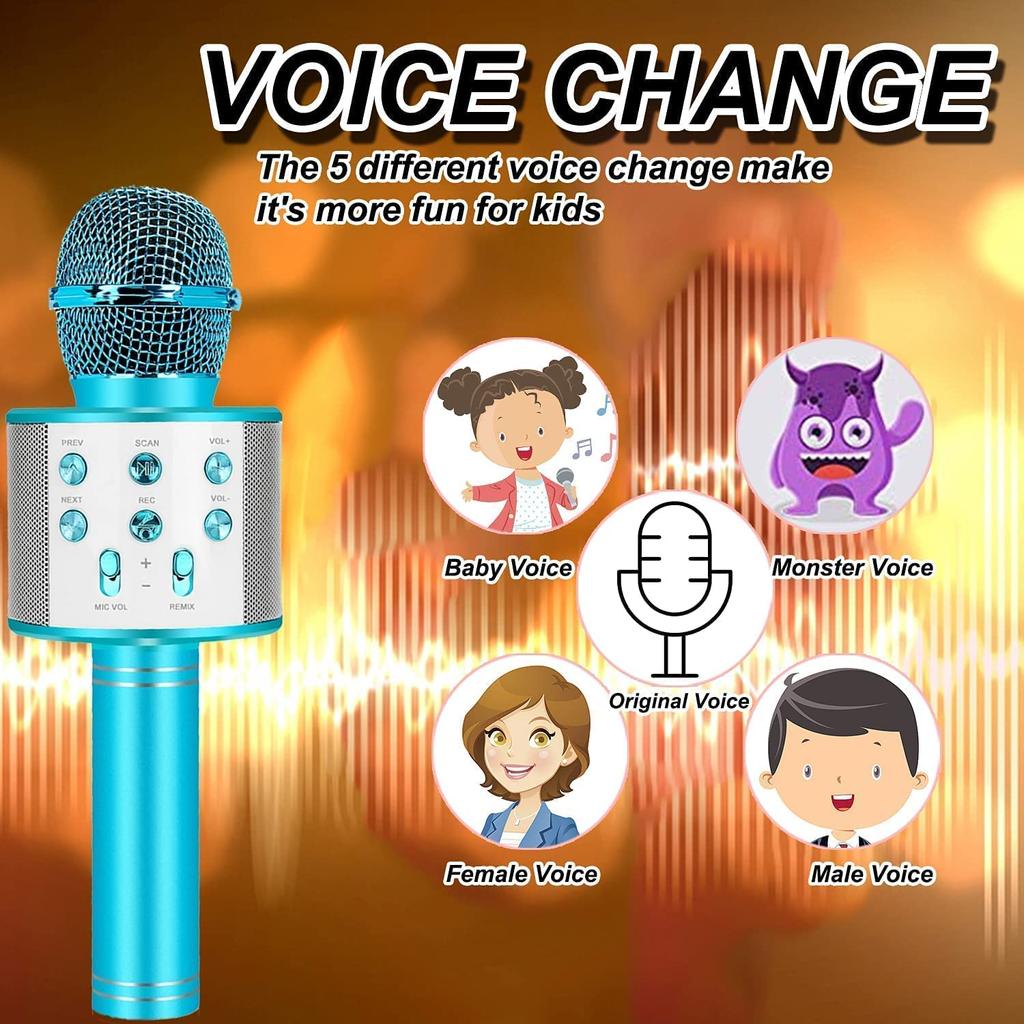 Lustige Spielzeuge für Mädchen von 4-15 Jahren Handliches Karaoke-Mikrofon für Kinder im Alter von 7-14 Jahren Geburtstagsgeschenke für 8 9 10 11 Jahre Alte Jungen Mädchen Blau
