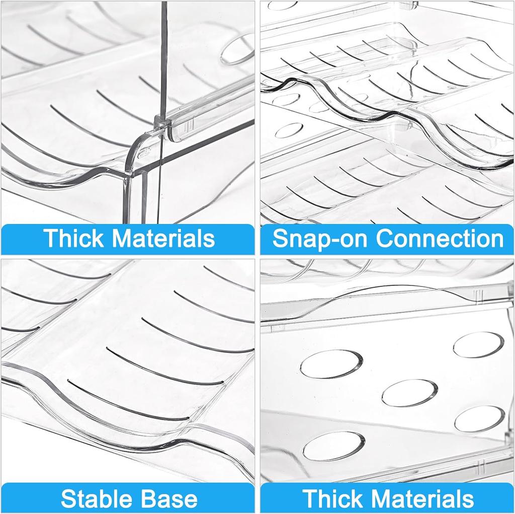 4 Tier Stackable Beverage Organizer Cabinet Wine Organizer Refrigerator Mug Organizer Multifunctional Folding Storage Rack