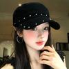 Women S Black Rivet Flat Top Equestrian Beret For Autumn Winter Large Head Size