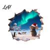 Creative Gift for Friends 3D Christmas Mouse Hole Wall Sticker Waterproof PVC Decal Festive Removable Window Cling Scene Easy Apply Holiday