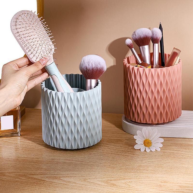 1 Pc Makeup Brush Holder 360° Rotating Organizer 5 Slot Cosmetic Storage Makeup Brushes Cup Pen Holder For Vanity XYZ
