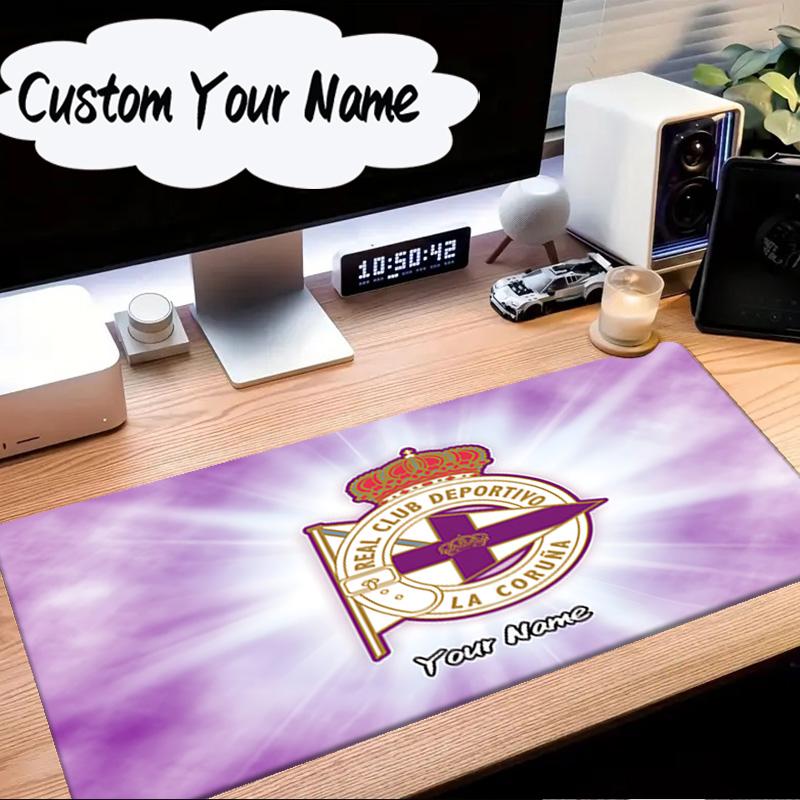 Custom Name Mouse Pad Deportivo A Coruna Crest Mouse Pad Desk Mat, Non-Slip Rubber Backer Pad For Computer Notebook Gaming Mouse Pad Birthday Gift
