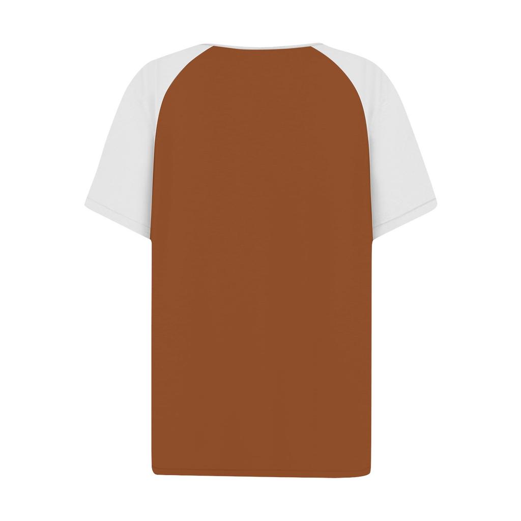 Women's T Shirt Tee Print Button Raglan Sleeve Daily Weekend Fashion Basic V Neck Regular Top