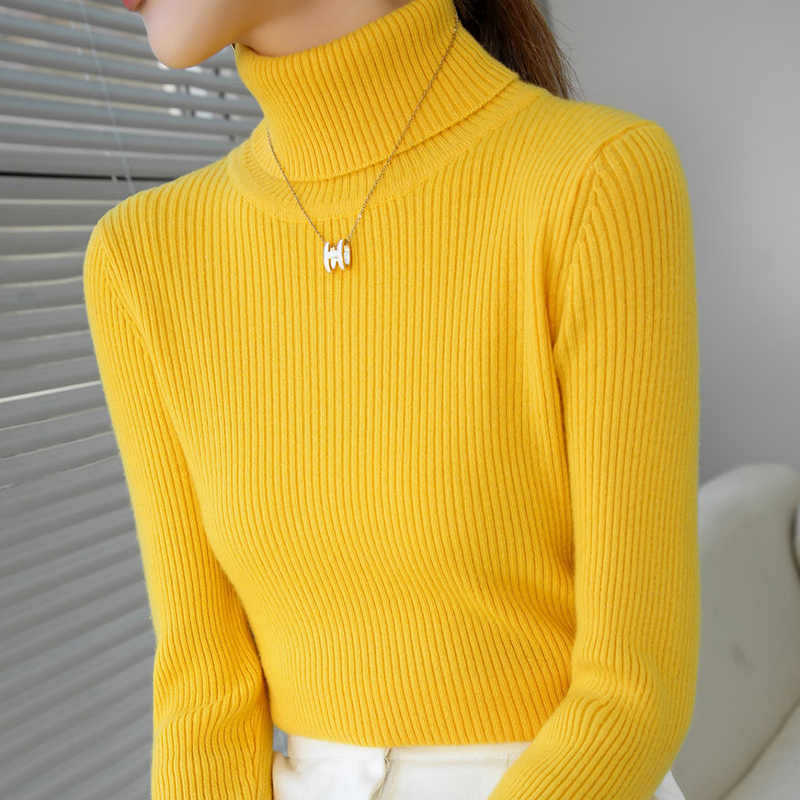 Turtleneck Sweater Women's Winter Inner Wear Autumn and Winter New Slim-fitting and Thin Solid-color Knitted Bottoming Shirt