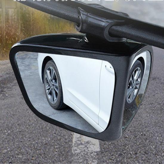 Car Left Side Convex Mirror & Blind Spot Mirror Wide Angle Mirror 360 Rotation
