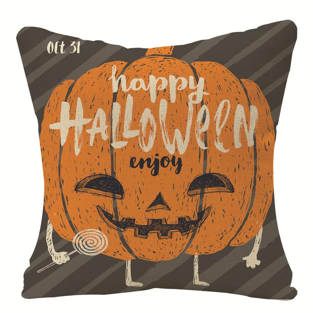 Halloween Pumpkin Ghost Print Pattern Cushion Cover Home Living Room Sofa Decoration Throw Pillow