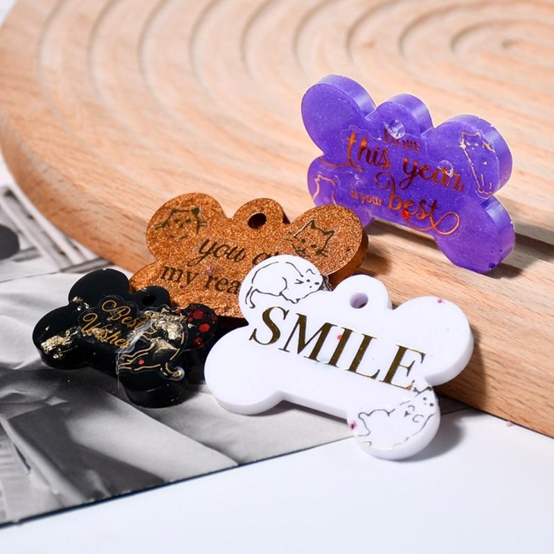 9 Cavity Flexible Pendant Mold Craft Molds Bone Shape Keychain Mould Crafting Accessories Present for Crafting Lover