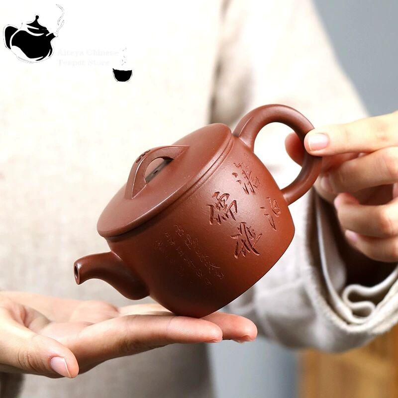 Yixing bule minério bruto slot inferior Qinghan azulejo pote bule doméstico artesanal roxo areia pote beber Pu'er bule chinês 200ml