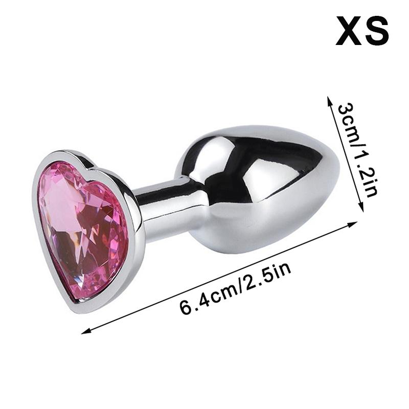 Rose Gold Heart Shape Crystal Metal Anal Beads Butt Plug Prostate Massager Stimulator Adult Gay Products Sex Toy For Female Male