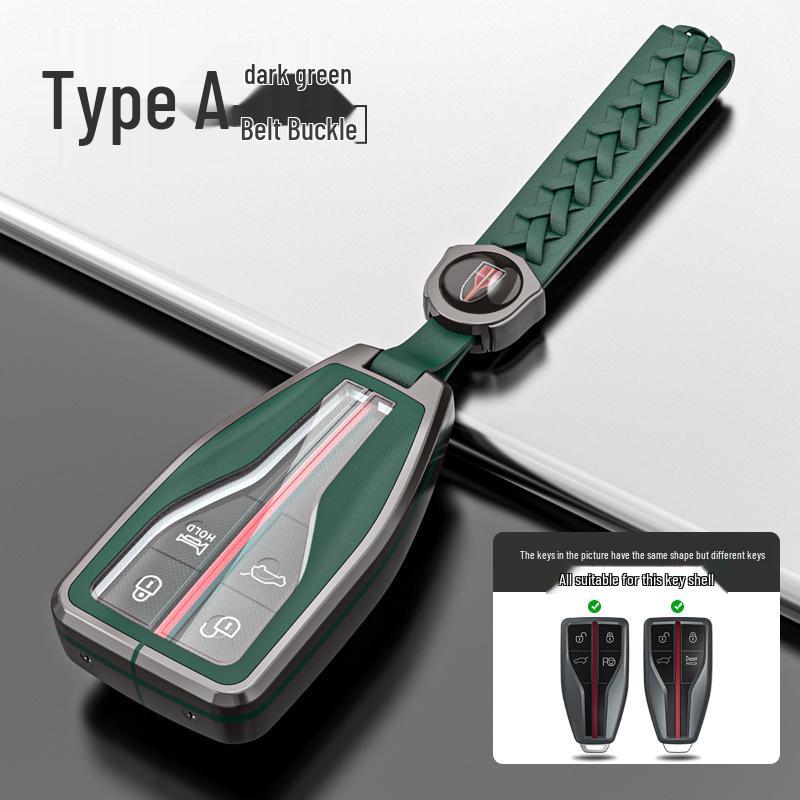 Premium Metal Key Case for Hongqi H5, H7, HS5, HS7 - Luxury Car Remote Holder with Buckle