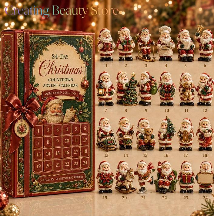 2027 Louskáček Adventní kalendář Slepá krabička Santa Claus Vánoční Mahjong Adventní kalendář Odpočet 24 dnů