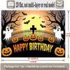 Party Backdrop Halloween Flat Banners Pumpkin Ghost Cross Graveyard Celebrations Wedding Event Photo Background Front Door Decor