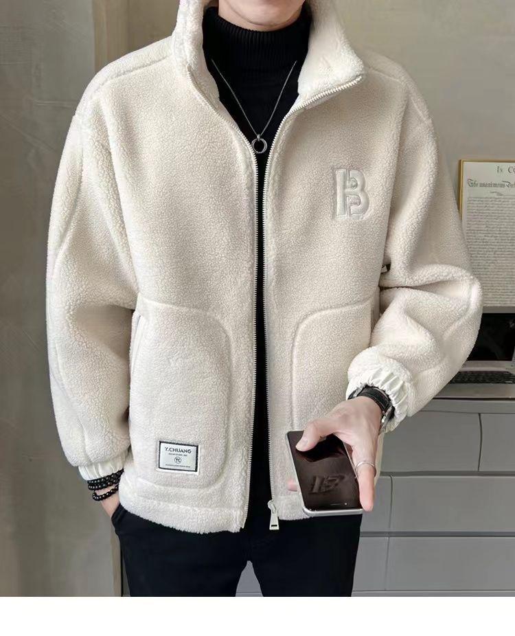 2025 Men's Lambswool Cotton Jacket - Thick Velvet Outerwear for Autumn/Winter