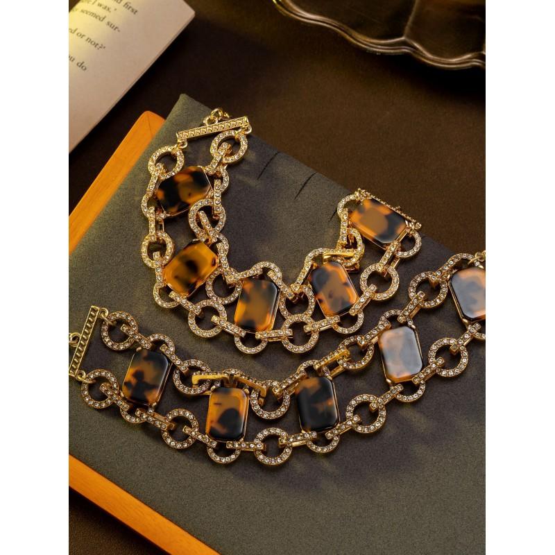Vintage Studded Circular Chain With Light Luxury Temperament High-end Feel Palace Style Bracelet