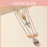 Cross Skull Halloween Pendant Necklace With Alloy And Water Wave Chain For Women