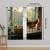 2pc,  Curtains Farmhouse Chicken Versatile Polyester Fabric,Without Electricity Festive Holiday Suitable for Room, Parties Decor
